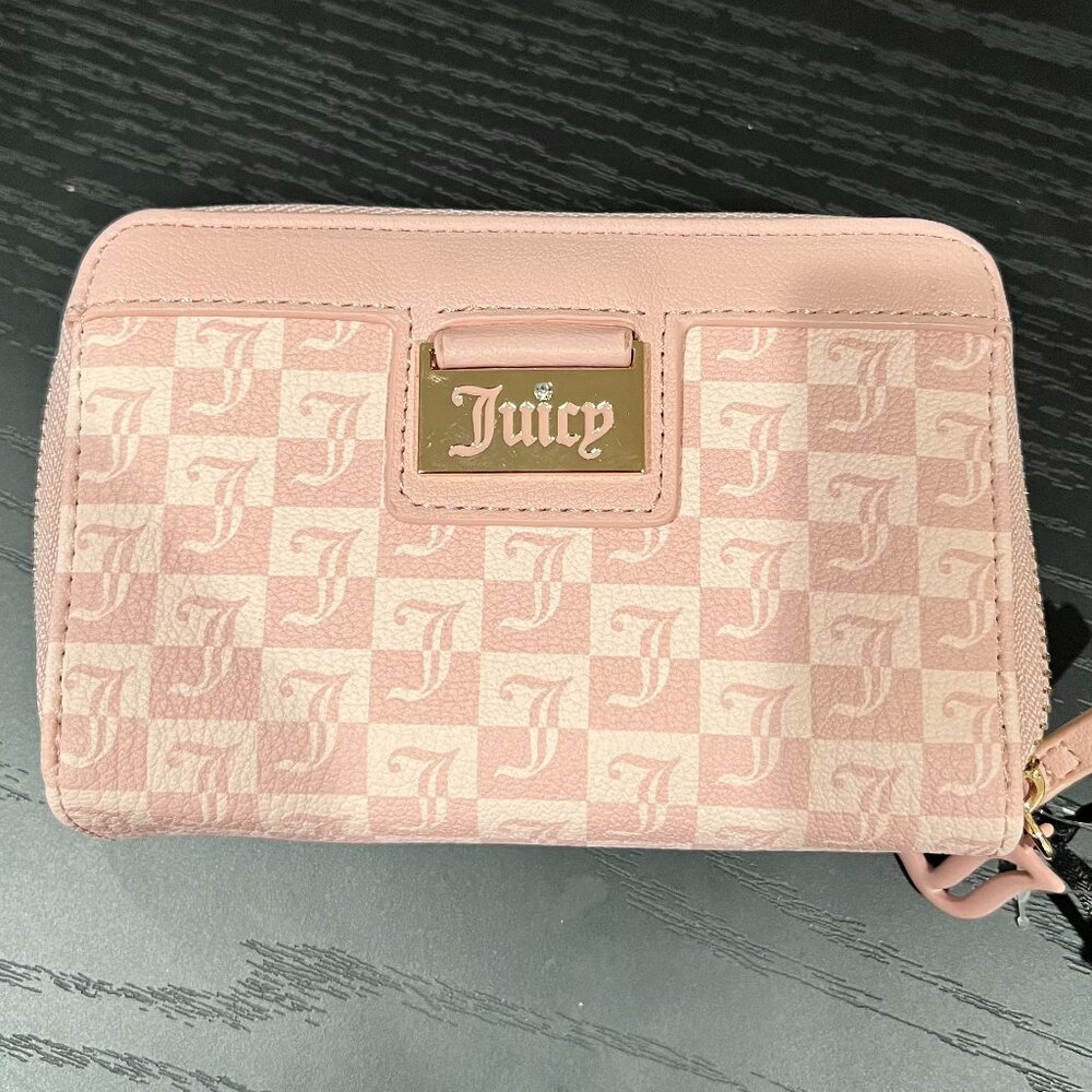 NWT Juicy Couture Miss Juicy Double Medium Zip Around Wallet - Pink